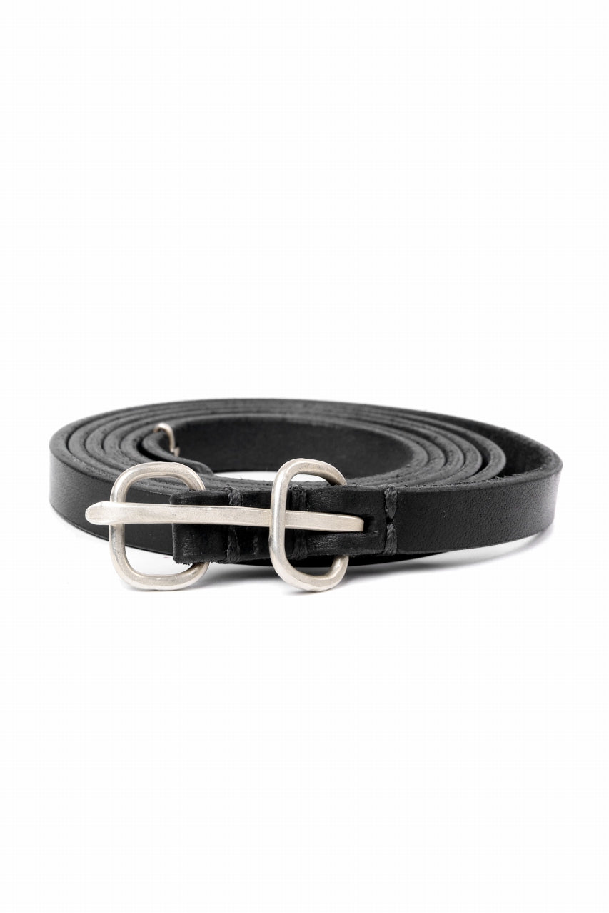 Load image into Gallery viewer, m.a+ double oval buckle extra thin belt / EL1Z/GR3,0 (BLACK)