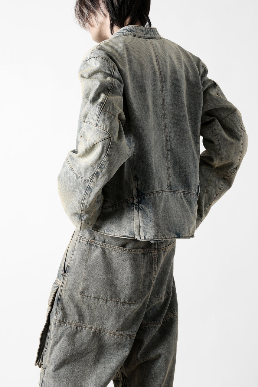 entire studios MOTO DENIM JACKET (SURFACE WAVE)