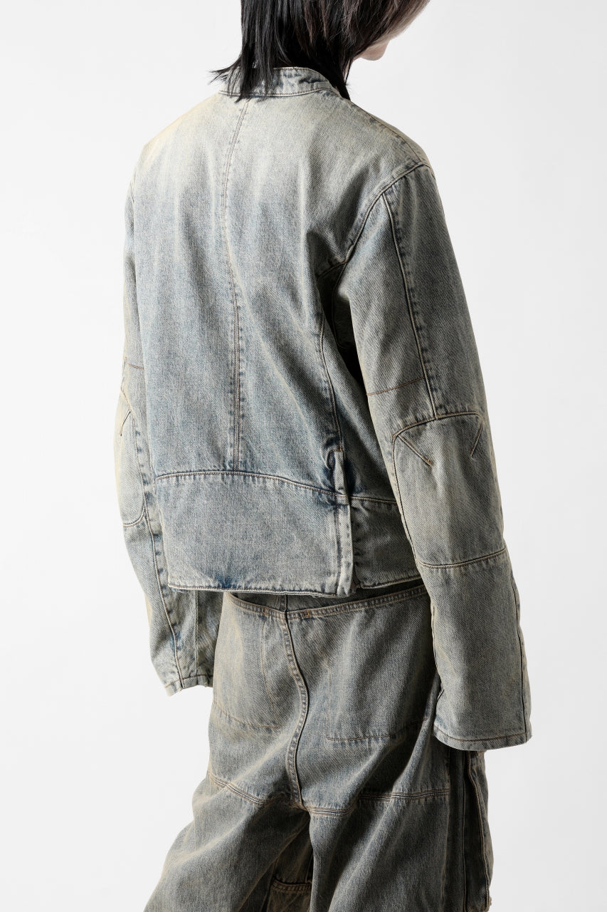 entire studios MOTO DENIM JACKET (SURFACE WAVE)