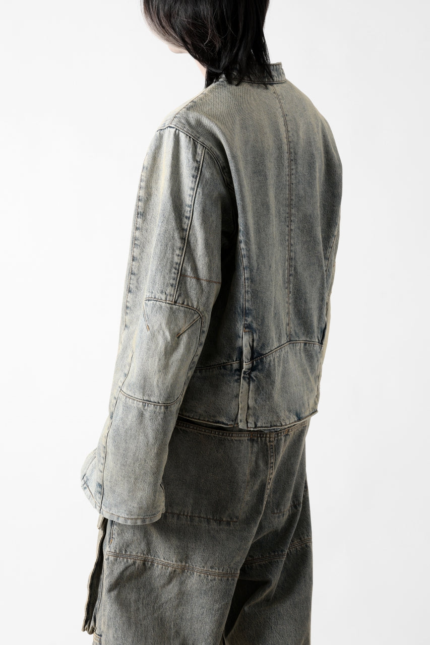 entire studios MOTO DENIM JACKET (SURFACE WAVE)