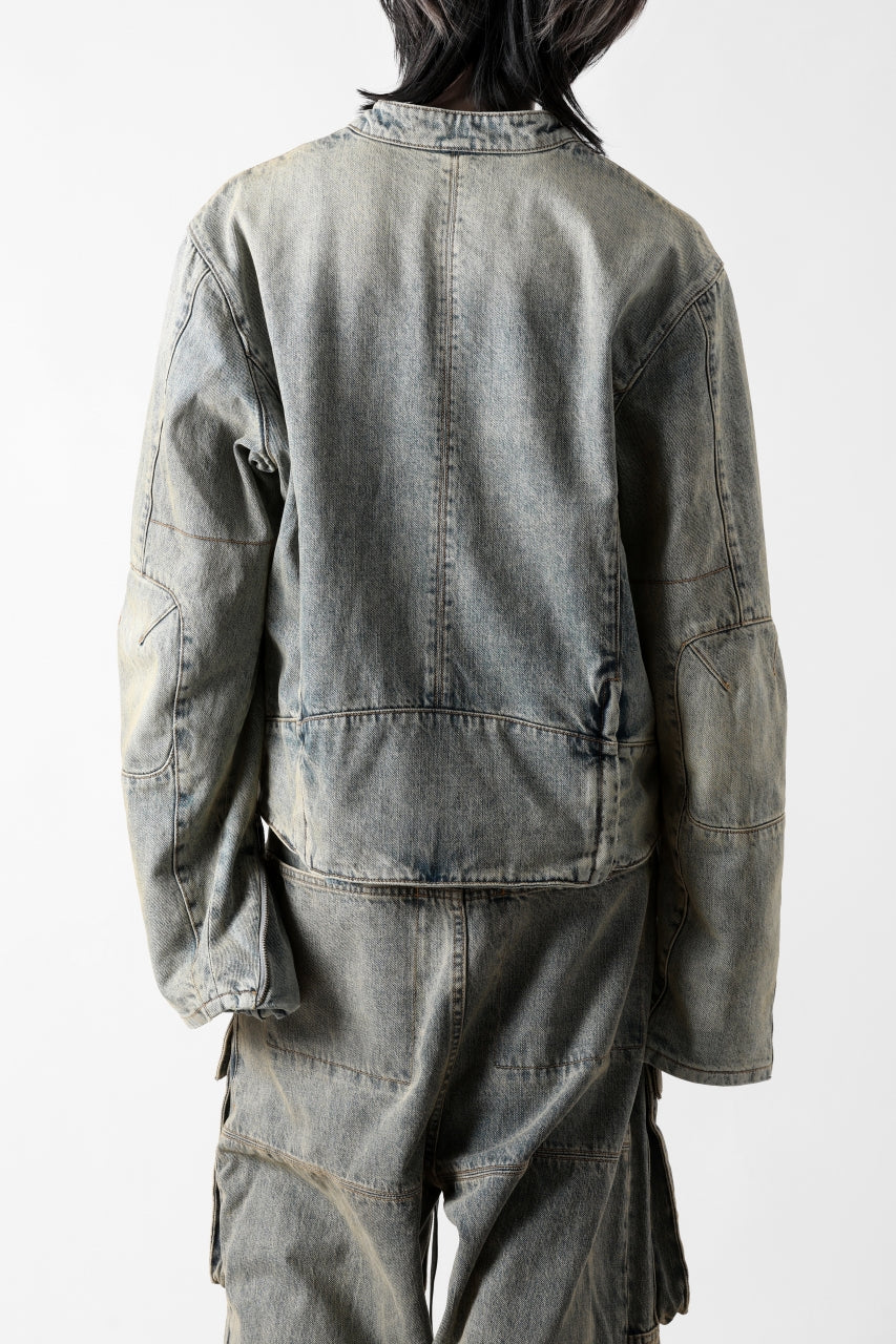 entire studios MOTO DENIM JACKET (SURFACE WAVE)