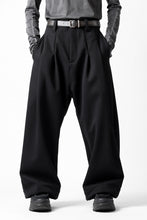 画像をギャラリービューアに読み込む, A.F ARTEFACT TUCK WIDE TROUSERS / KNITTED WOOLY TWILL (BLACK)