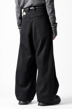 画像をギャラリービューアに読み込む, A.F ARTEFACT TUCK WIDE TROUSERS / KNITTED WOOLY TWILL (BLACK)