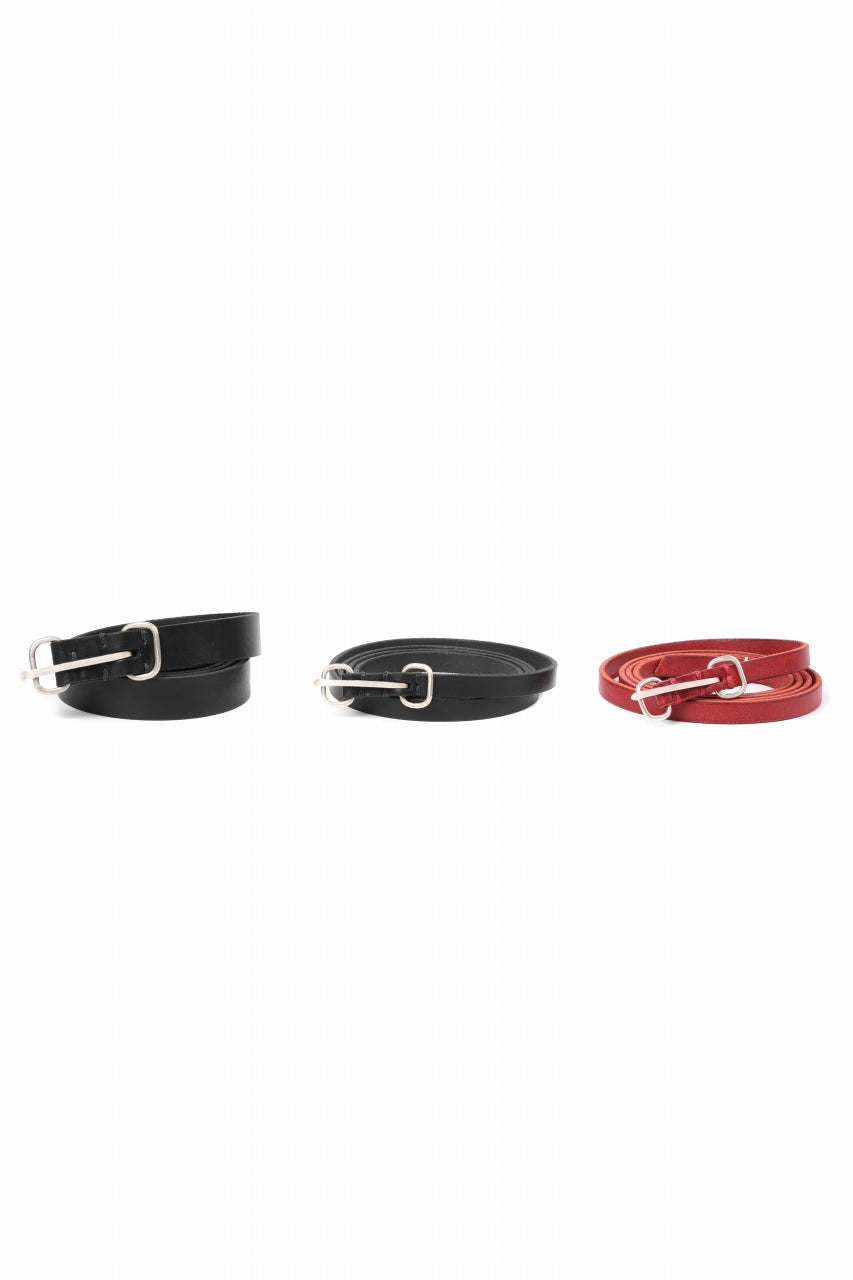 Load image into Gallery viewer, m.a+ double oval buckle thin belt / EL1B/GR3,0 (RUBY RED)