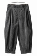 KLASICA GOSSE (ND ver.) TUCKED x2 TROUSERS / NATURAL DYED COTTON x SILK WEATHER (SUMI BLACK)