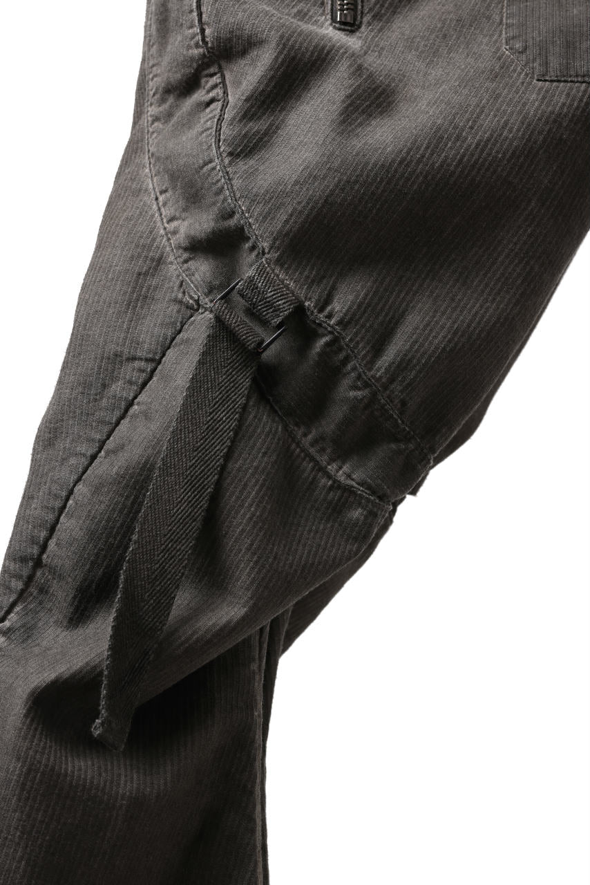 Load image into Gallery viewer, masnada BAGGY GUSSET POCKET PANTS / STRETCH RELIEF STRIPE COTTON (DUST)