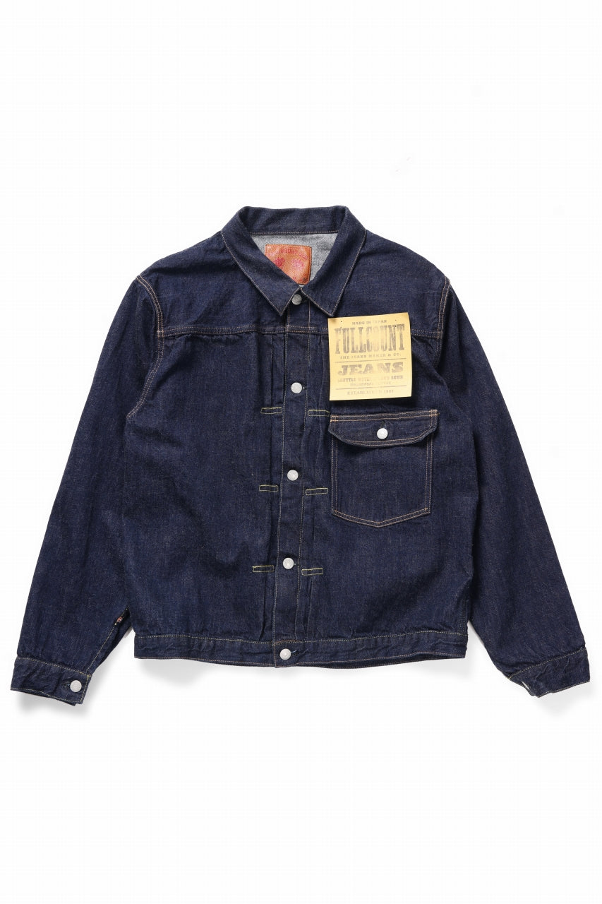 FULLCOUNT Type 1 Denim Jacket / 11.5oz Zimbabwe Selvedge Denim (Super Smooth) (INDIGO BLUE / ONE WASHED)