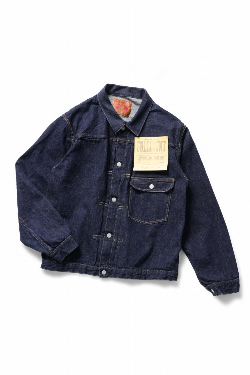 FULLCOUNT Type 1 Denim Jacket / 11.5oz Zimbabwe Selvedge Denim (Super Smooth) (INDIGO BLUE / ONE WASHED)