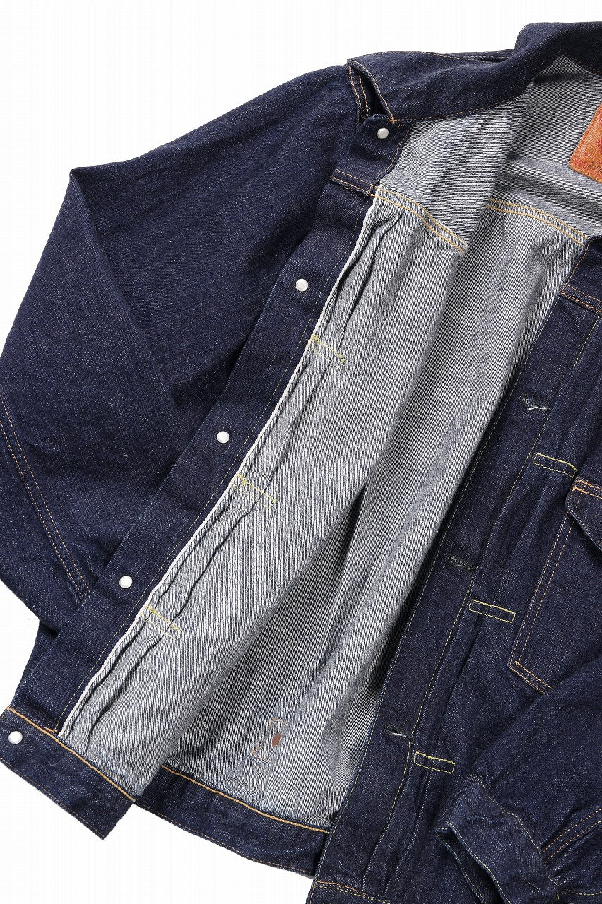 FULLCOUNT Type 1 Denim Jacket / 11.5oz Zimbabwe Selvedge Denim (Super Smooth) (INDIGO BLUE / ONE WASHED)