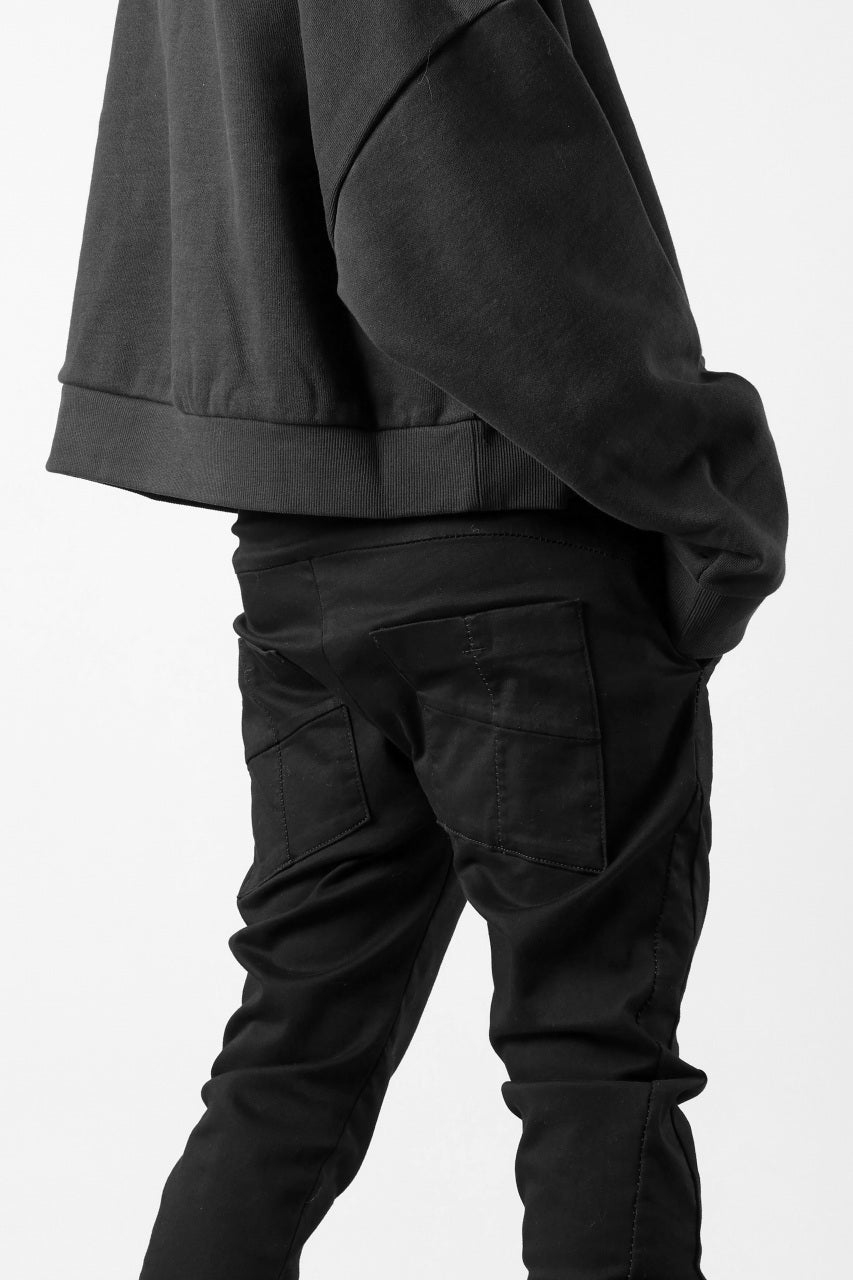 Load image into Gallery viewer, thom/krom OVER LOCKED SKINNY TROUSERS / STRETCH KNIT DENIM (BLACK)
