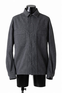 OPPOSE DUALITY PANEL SHIRT JACKET / WOOL x COTTON TWILL (GRAY)