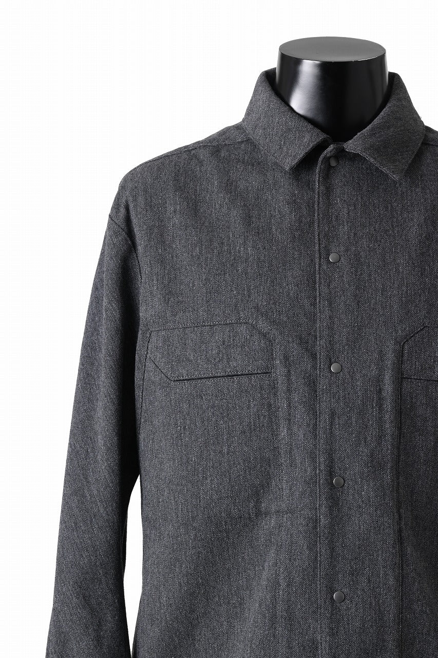 OPPOSE DUALITY PANEL SHIRT JACKET / WOOL x COTTON TWILL (GRAY)