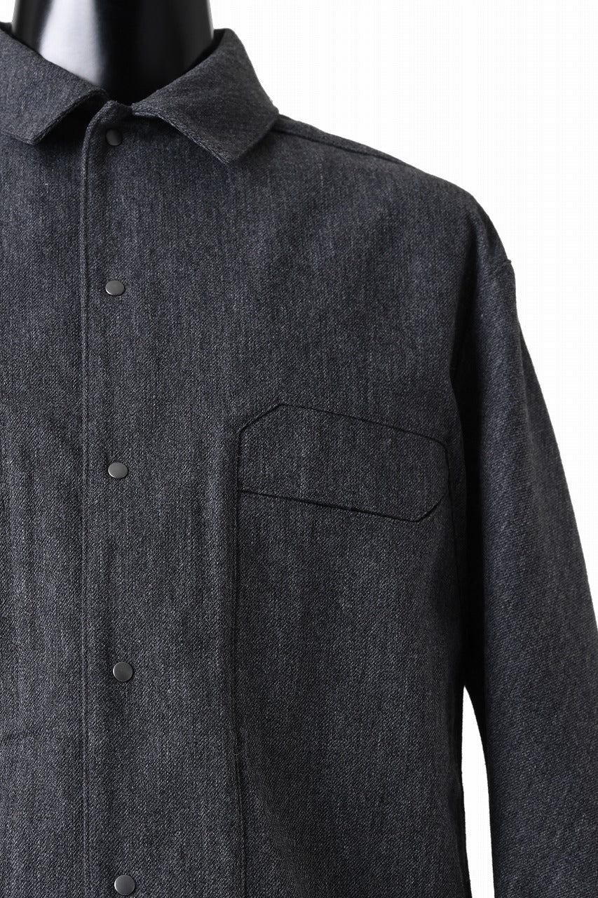 OPPOSE DUALITY PANEL SHIRT JACKET / WOOL x COTTON TWILL (GRAY)