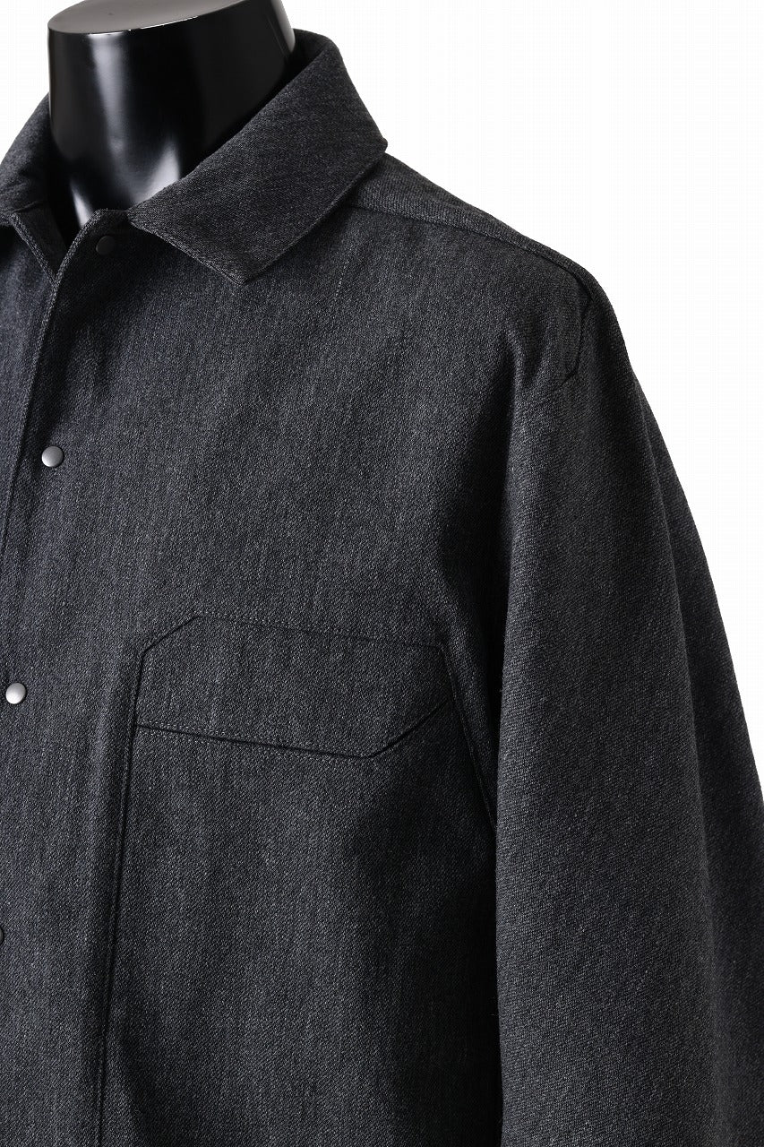 OPPOSE DUALITY PANEL SHIRT JACKET / WOOL x COTTON TWILL (GRAY)