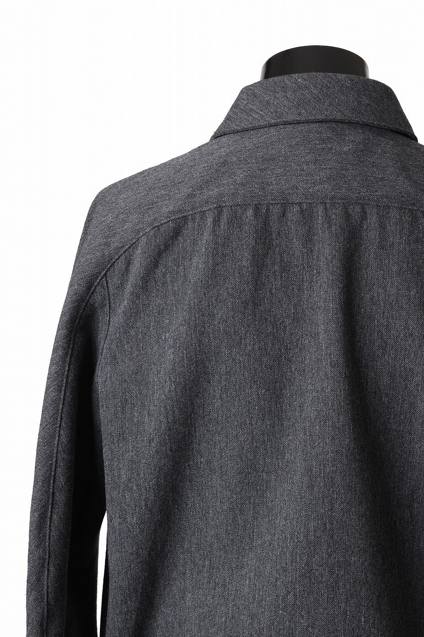 OPPOSE DUALITY PANEL SHIRT JACKET / WOOL x COTTON TWILL (GRAY)