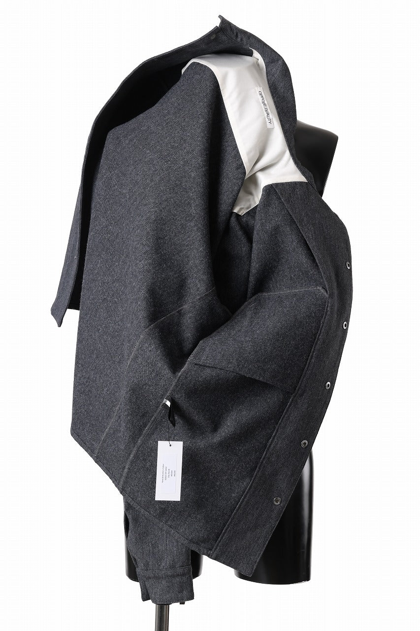 OPPOSE DUALITY PANEL SHIRT JACKET / WOOL x COTTON TWILL (GRAY)