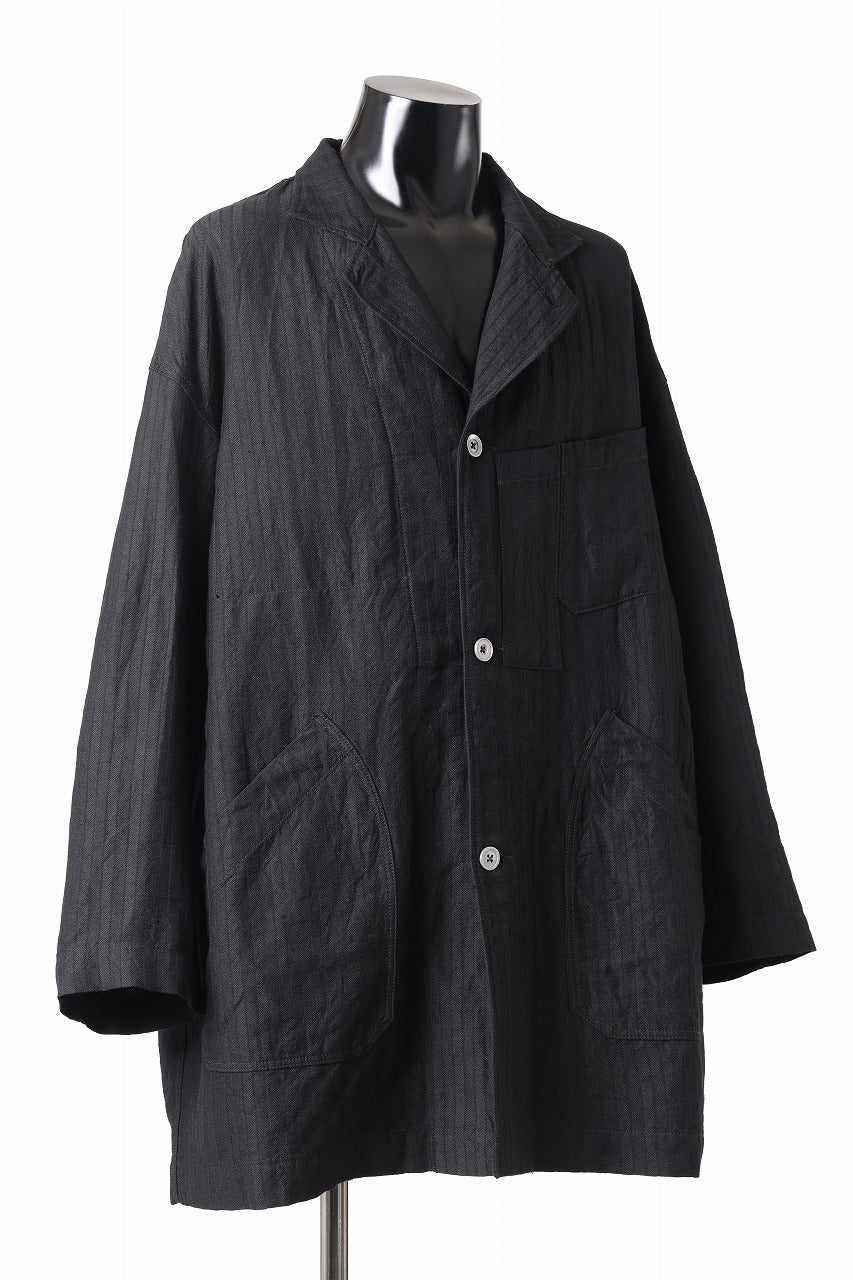 KLASICA TRICOT WIDE BODY COVER ALL JACKET / HIGH DENSITY HERRING BONE (DARK NIGHT)