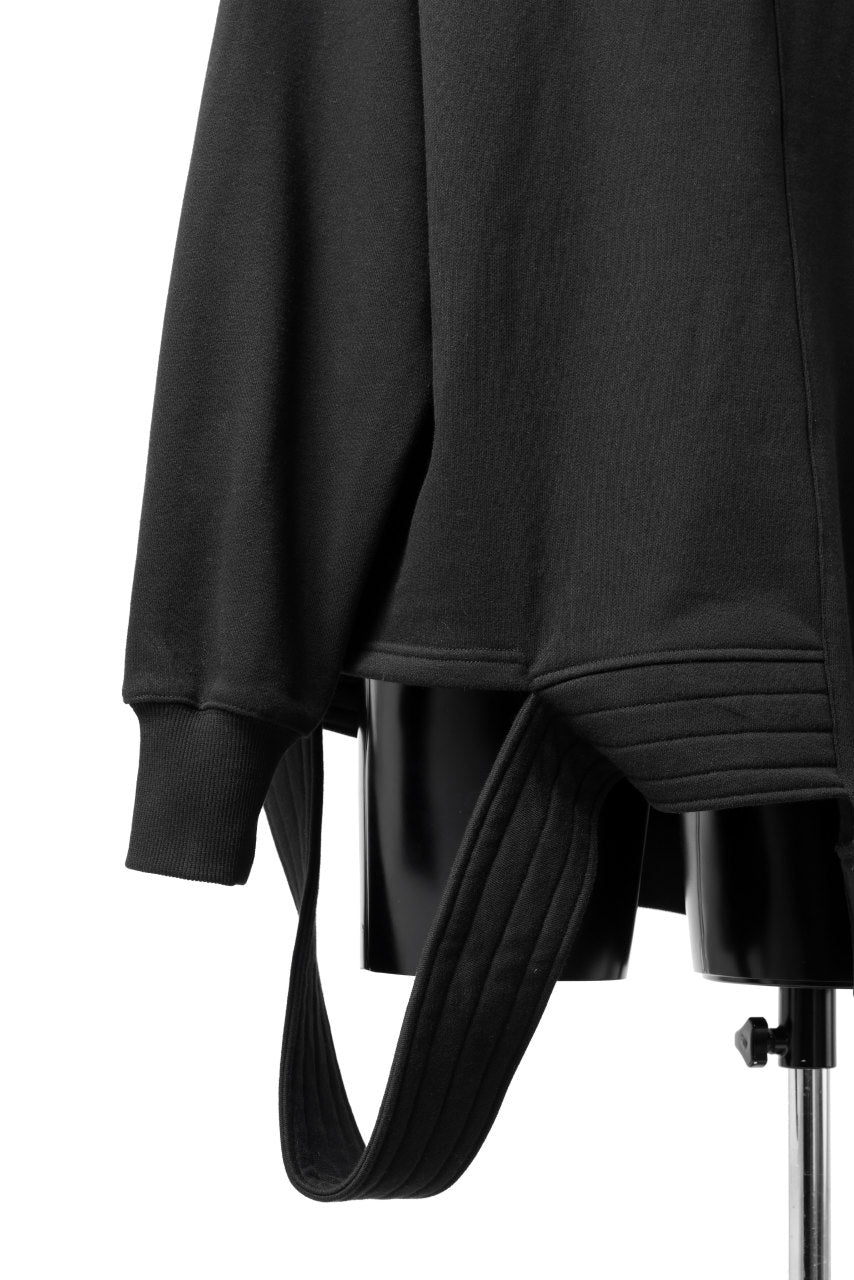 A.F ARTEFACT ASYMMETRY LOOP HEM SWEAT HOODIE (BLACK)