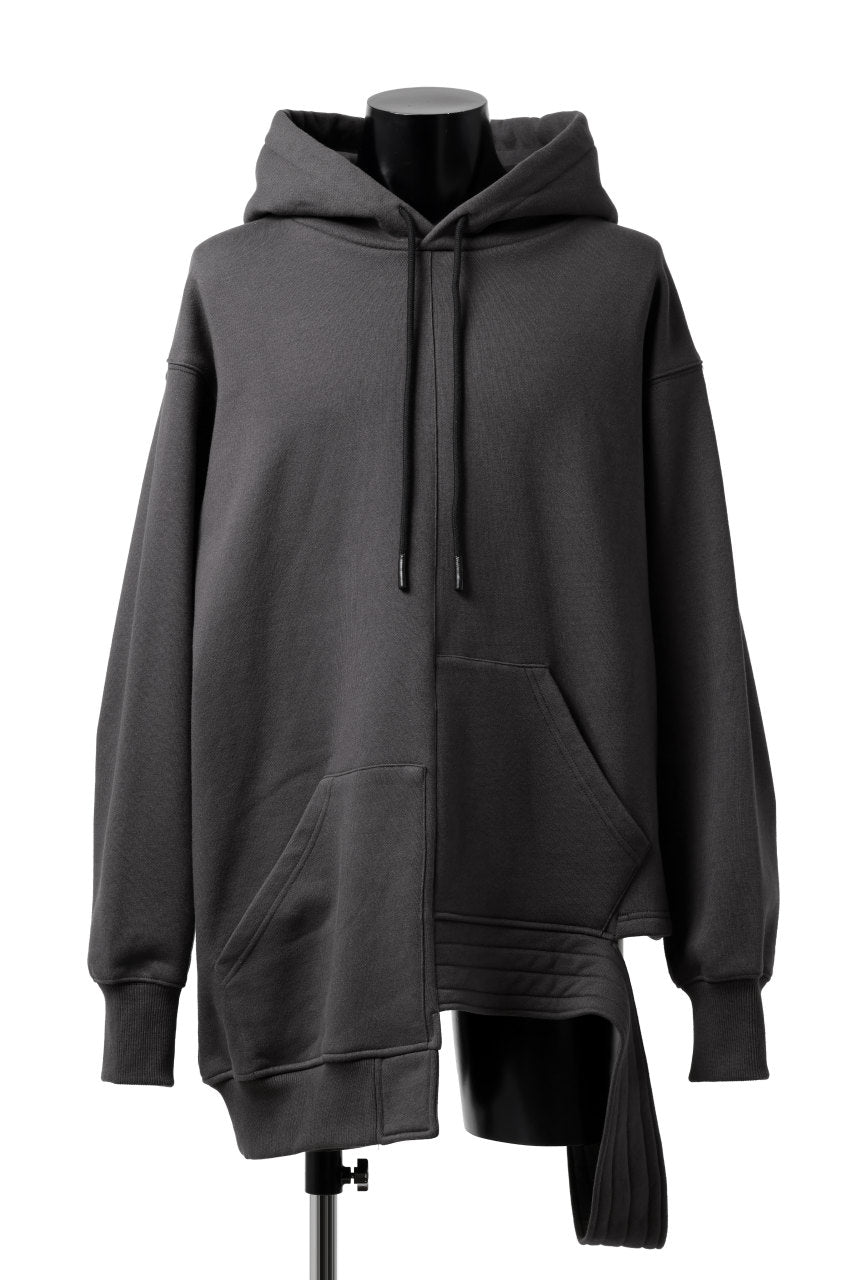 A.F ARTEFACT ASYMMETRY LOOP HEM SWEAT HOODIE (DARK GREY)