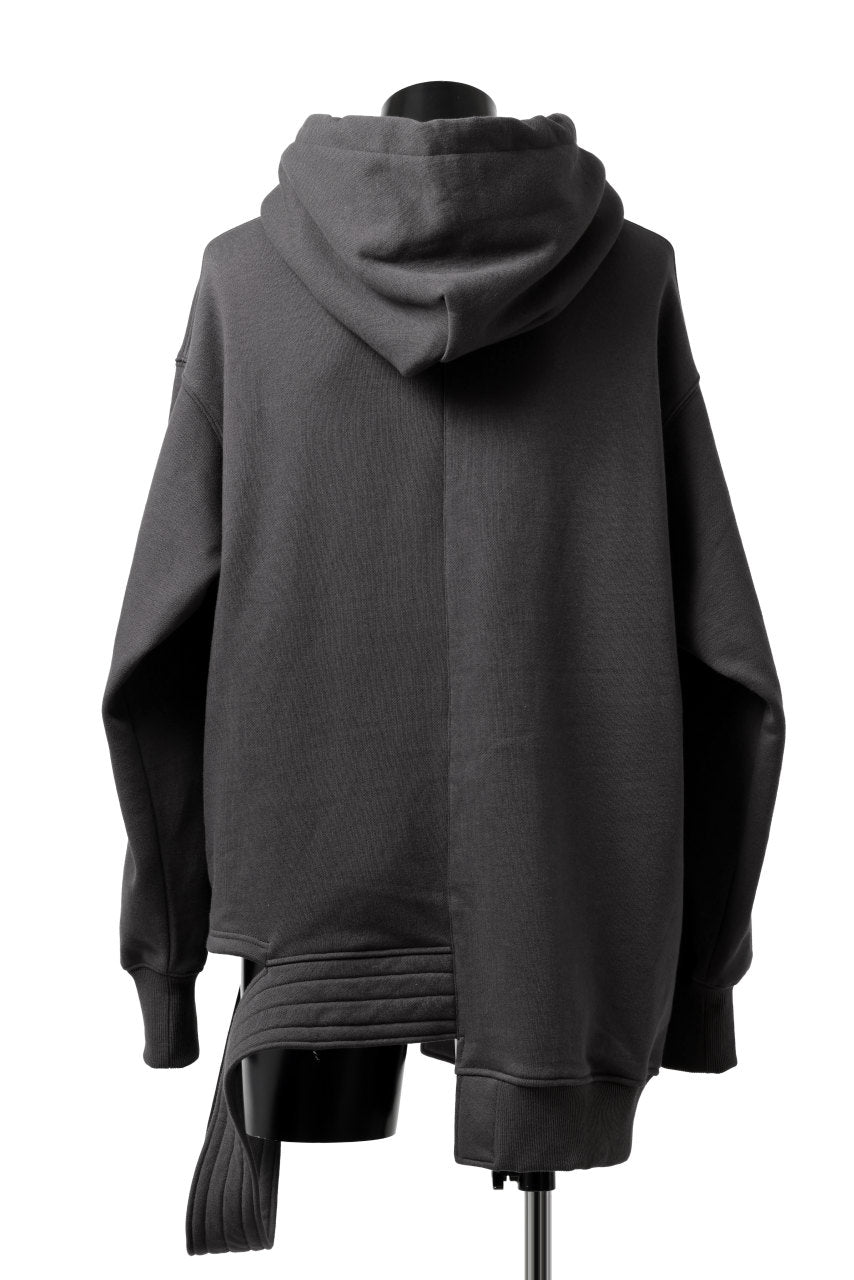 画像をギャラリービューアに読み込む, A.F ARTEFACT ASYMMETRY LOOP HEM SWEAT HOODIE (DARK GREY)