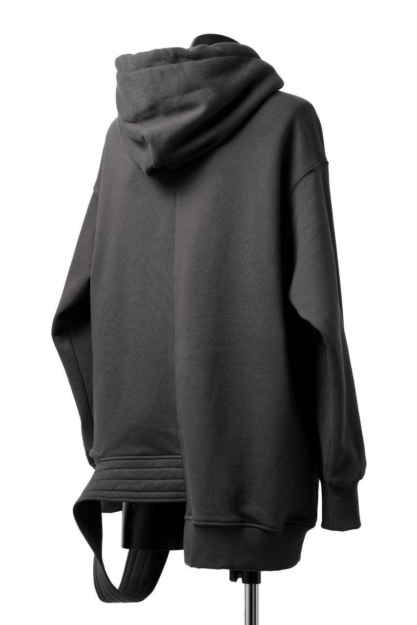 A.F ARTEFACT ASYMMETRY LOOP HEM SWEAT HOODIE (DARK GREY)