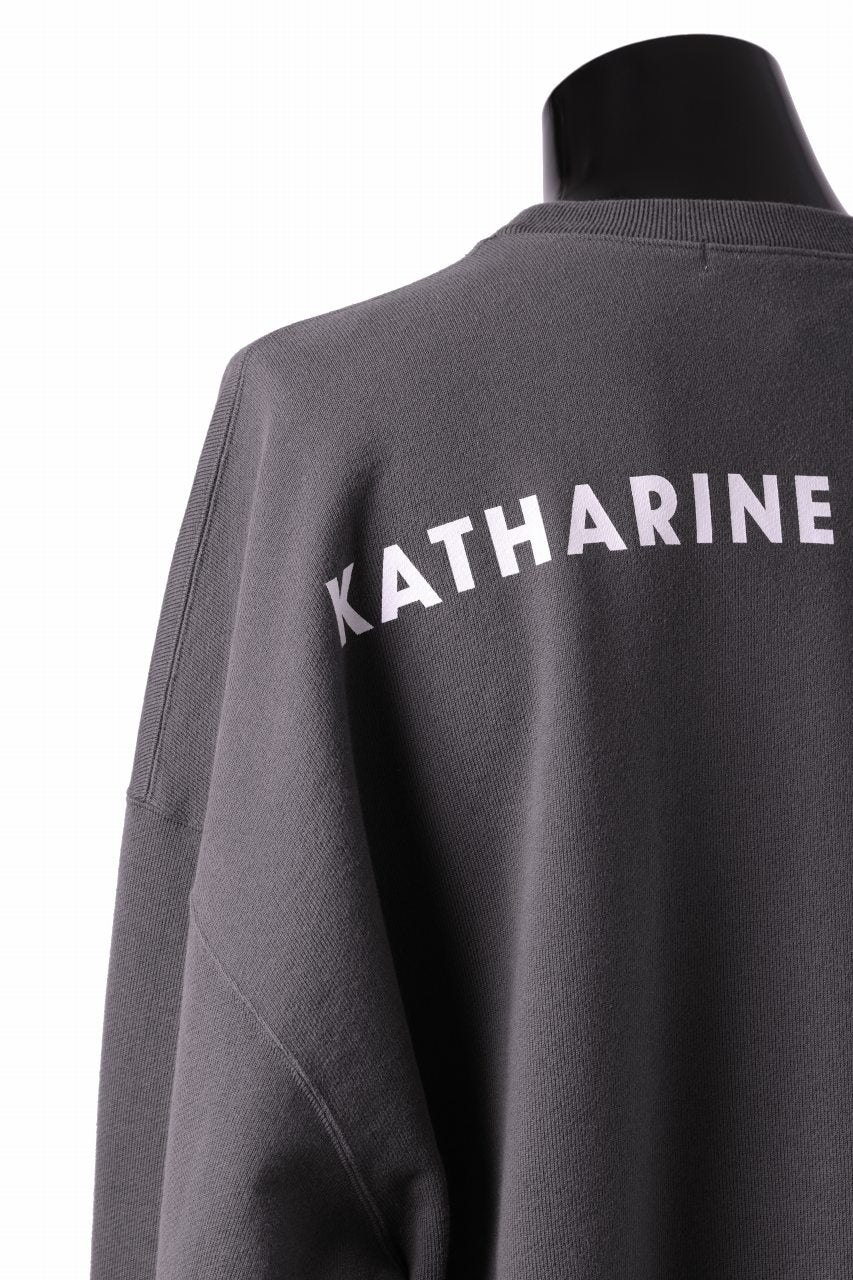 Load image into Gallery viewer, KATHARINE HAMNETT ARTICLE RIBED PULLOVER / BACK LOGO (GRAY)