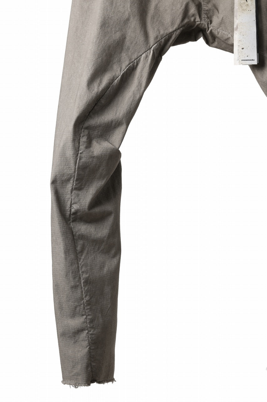 masnada RELAX FLAP POCKET PANTS / STRETCH LIGHT WEIGHT RIPSTOP (SHALE)