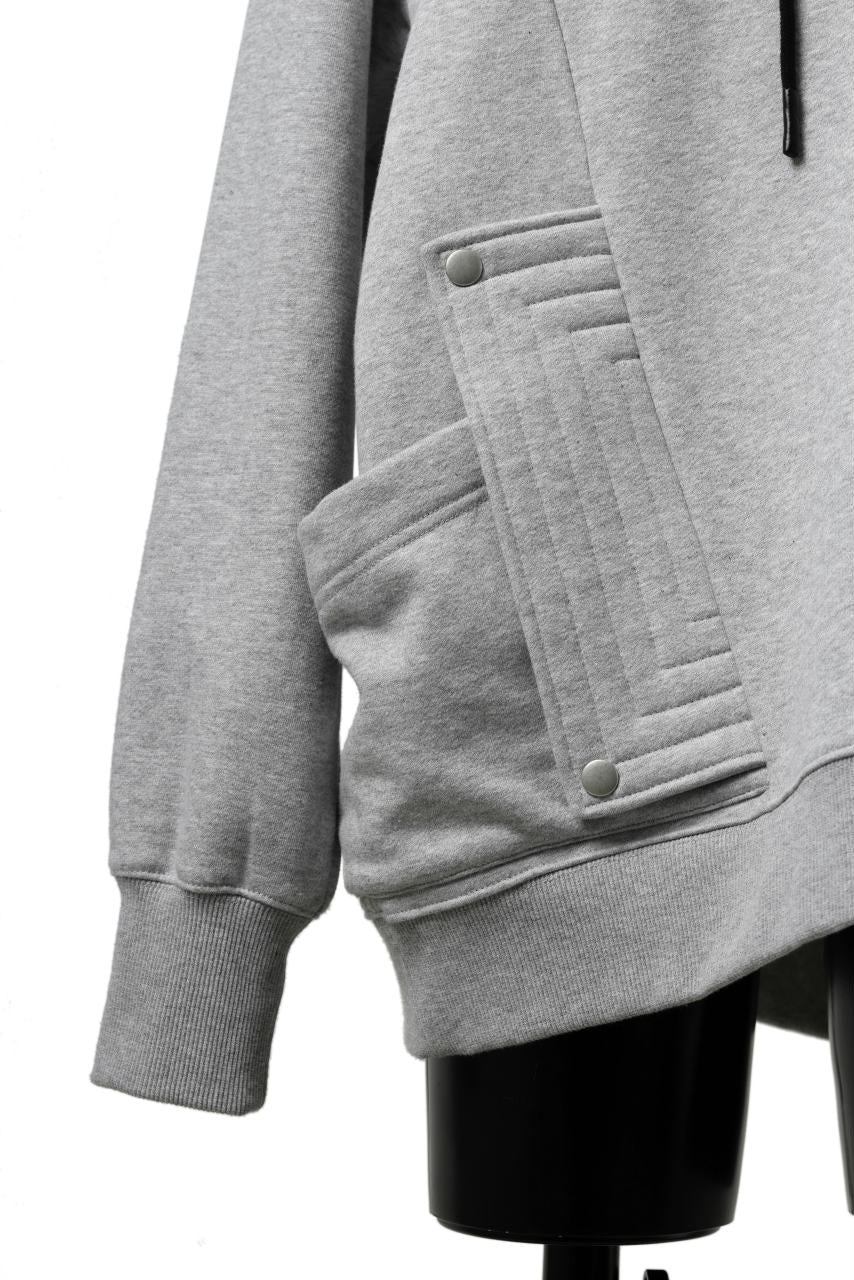 画像をギャラリービューアに読み込む, A.F ARTEFACT FLAP-DETAIL SWEAT HOODIE (HEATHER GREY)