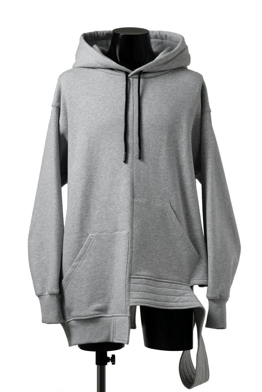 A.F ARTEFACT ASYMMETRY LOOP HEM SWEAT HOODIE (HEATHER GREY)