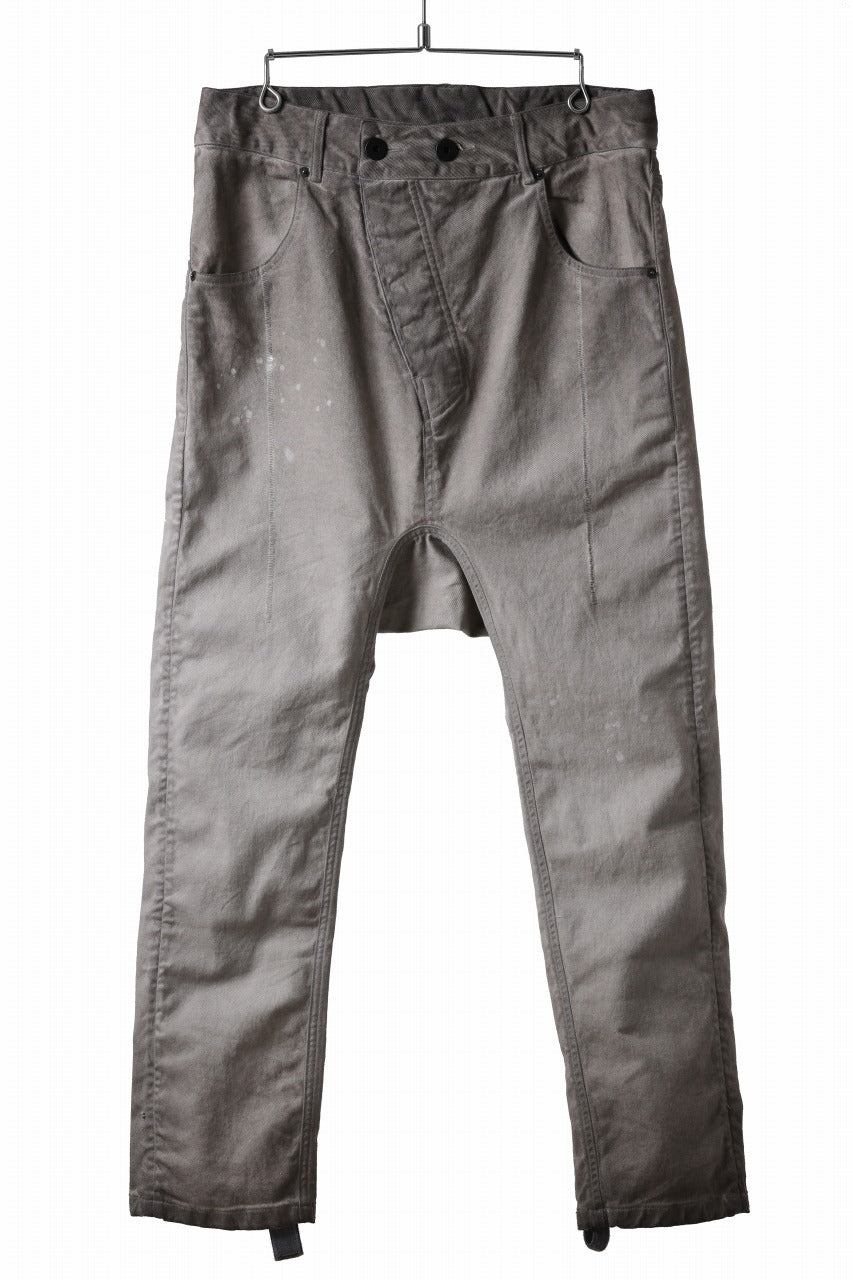 11 BY BORIS BIDJAN SABERI LOW CROTCH BAGGY PANTS / FADED STONE WASH & USED EFFECT 