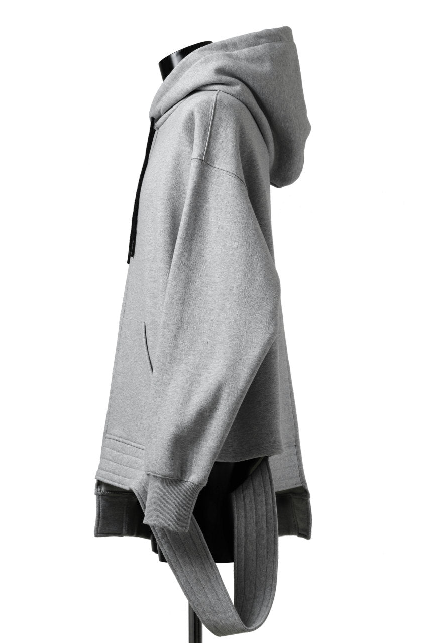 A.F ARTEFACT ASYMMETRY LOOP HEM SWEAT HOODIE (HEATHER GREY)