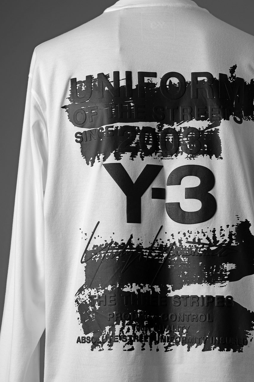 Y-3 Yohji Yamamoto GRAPHIC LONG SLEEVE TEE (CORE WHITE)