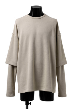 Load image into Gallery viewer, A.F ARTEFACT LAYERED SLEEVE TOP / COPE KNIT JERSEY (BEIGE)