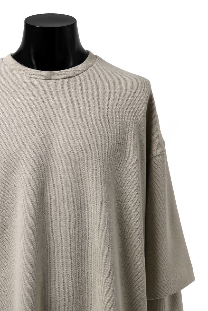 A.F ARTEFACT LAYERED SLEEVE TOP / COPE KNIT JERSEY (BEIGE)