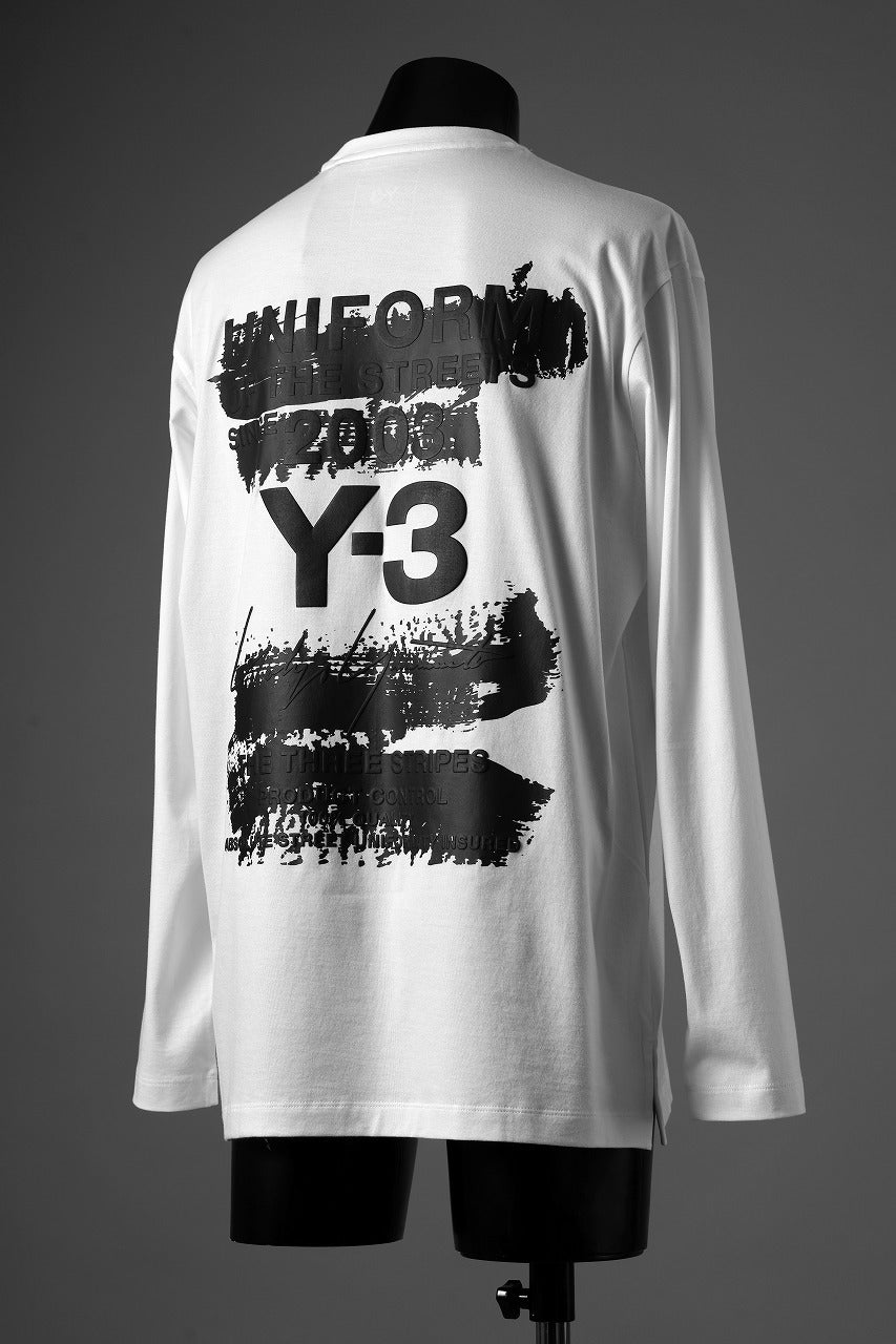 Y-3 Yohji Yamamoto GRAPHIC LONG SLEEVE TEE (CORE WHITE)