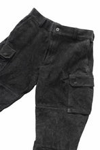 画像をギャラリービューアに読み込む, ISAMU KATAYAMA BACKLASH MILITARY TROUSERS M47 / GARMENT DYED JAPAN STEER VELOR SUEDE COMBINATION TANNED (BLACK)