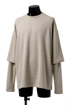 画像をギャラリービューアに読み込む, A.F ARTEFACT LAYERED SLEEVE TOP / COPE KNIT JERSEY (BEIGE)