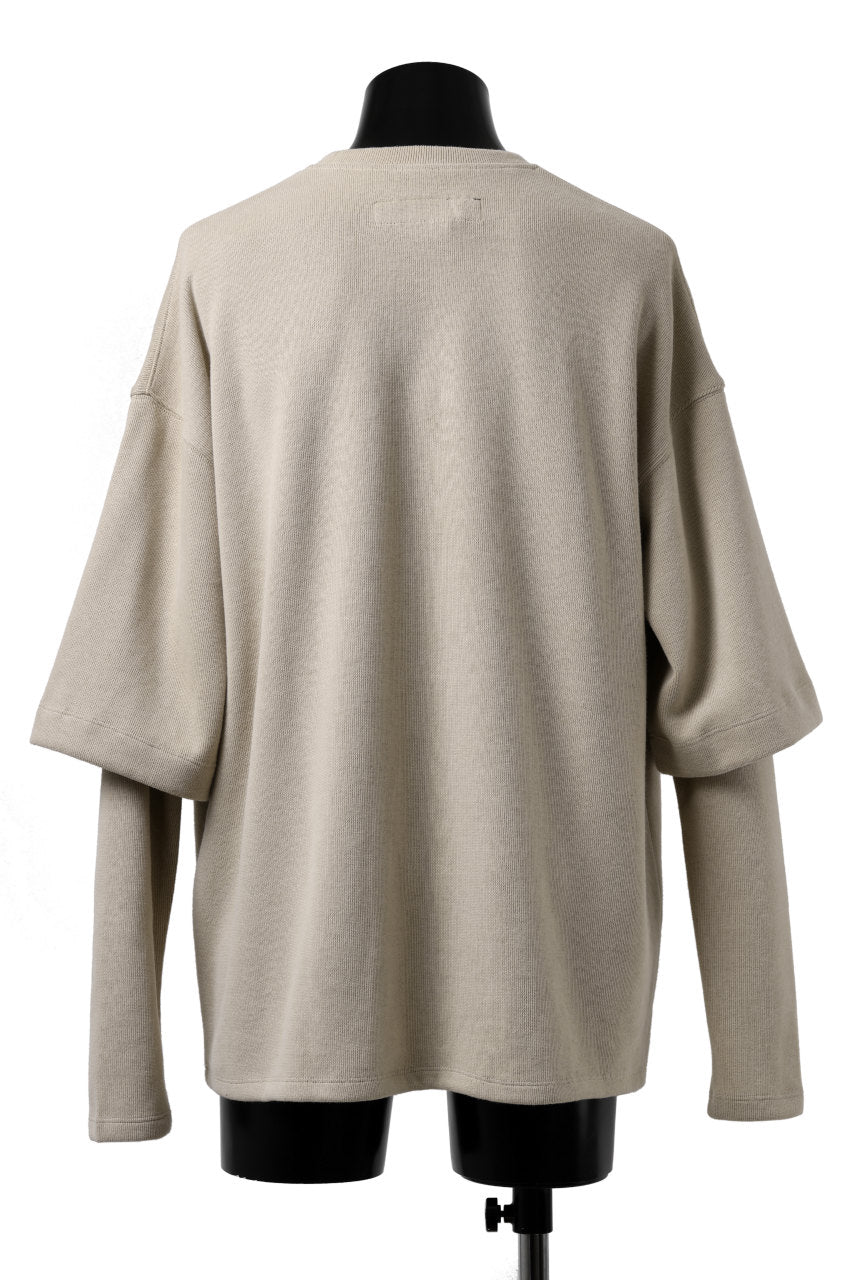 A.F ARTEFACT LAYERED SLEEVE TOP / COPE KNIT JERSEY (BEIGE)