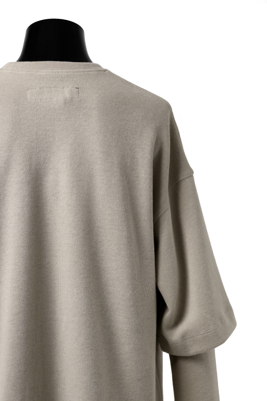 Load image into Gallery viewer, A.F ARTEFACT LAYERED SLEEVE TOP / COPE KNIT JERSEY (BEIGE)