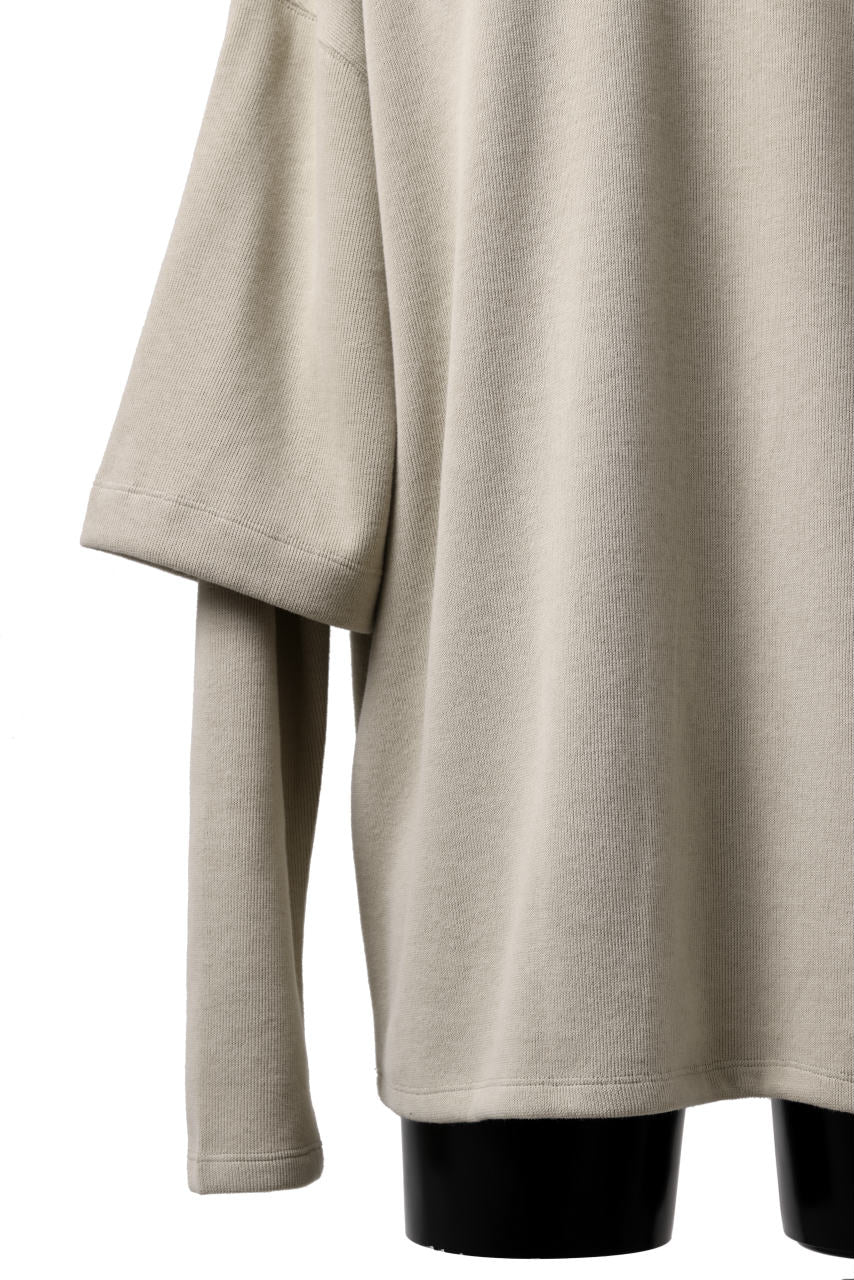 A.F ARTEFACT LAYERED SLEEVE TOP / COPE KNIT JERSEY (BEIGE)