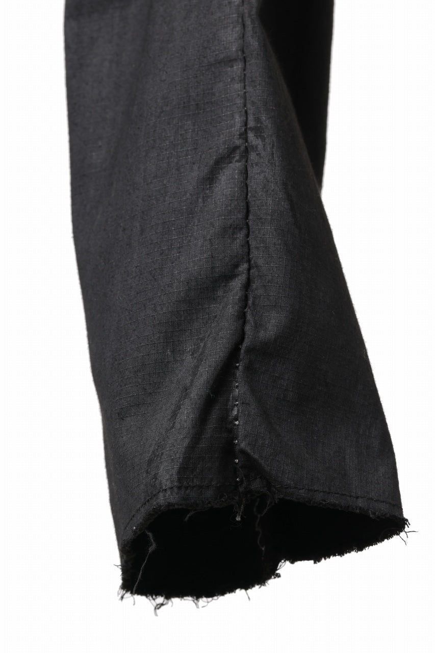 masnada RELAX FLAP POCKET PANTS / STRETCH LIGHT WEIGHT RIPSTOP (BLACK)