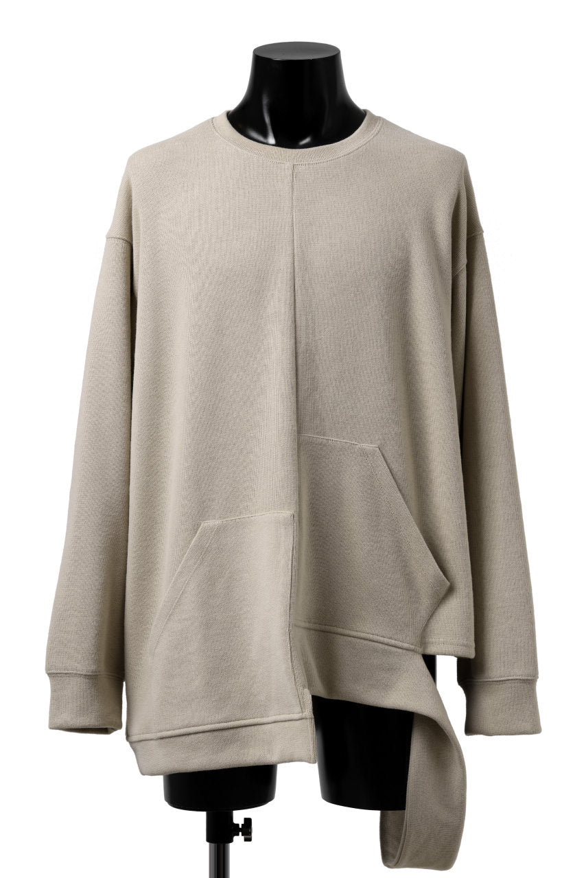 A.F ARTEFACT ASYMMETRY LOOP HEM TOP / COPE KNIT JERSEY (BEIGE)