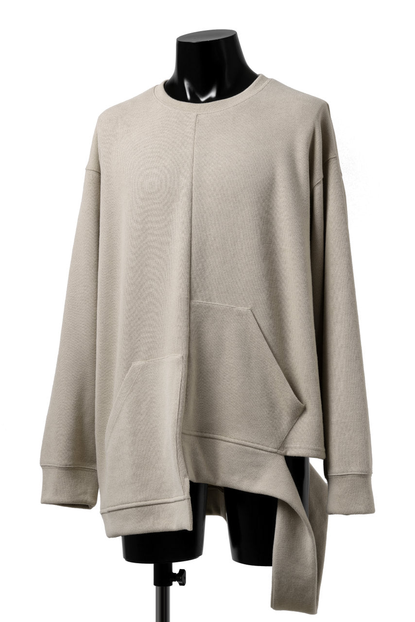 A.F ARTEFACT ASYMMETRY LOOP HEM TOP / COPE KNIT JERSEY (BEIGE)