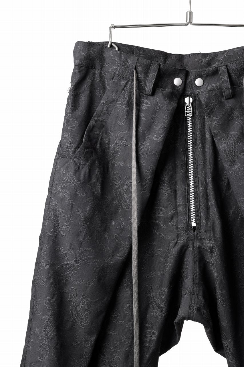 画像をギャラリービューアに読み込む, A.F ARTEFACT ZIP FOLDING TUCK SHORTS / PAISLEY JACQUARD (BLACK)