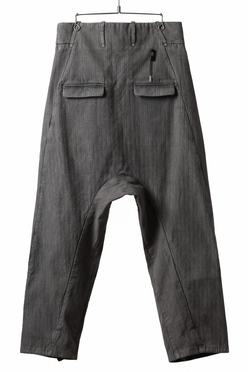 Load image into Gallery viewer, BORIS BIDJAN SABERI DROP CLOTCH WIDE TAPERED PANTS / NATURAL OBJECT DYED &quot;P2.1-F1603D&quot; (CARBON GREY)