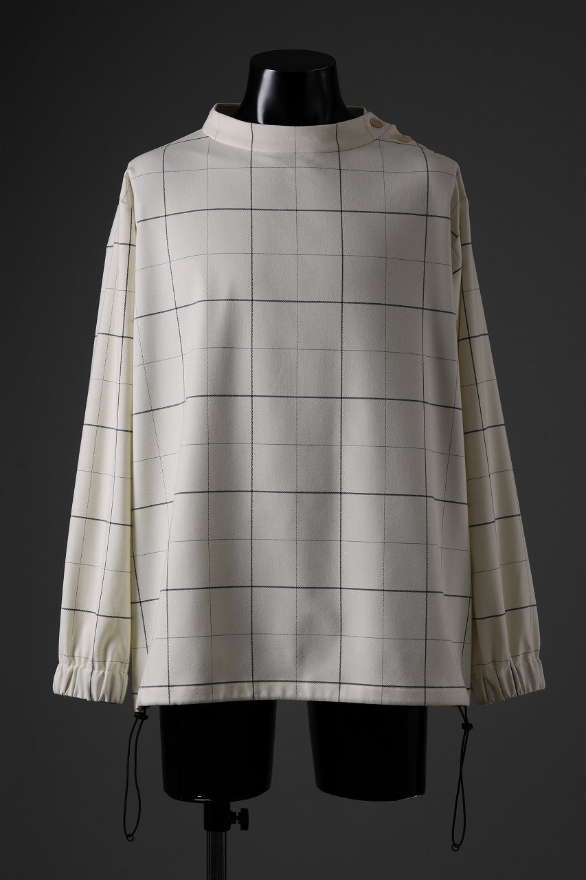 N/07 exclusive MOCK NECK PULLOVER / WINDOWPANE CHECK TR TWILL (IVORY)