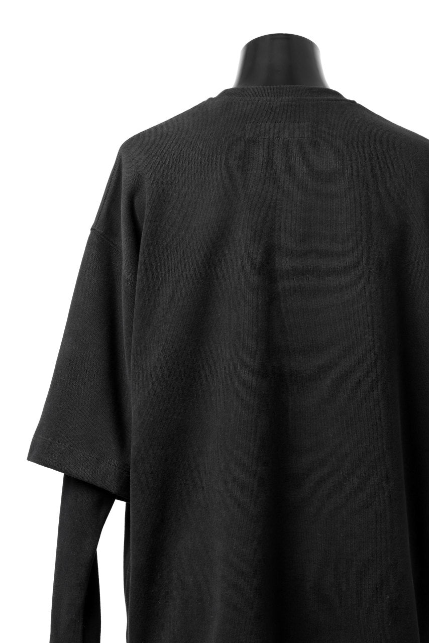 Load image into Gallery viewer, A.F ARTEFACT LAYERED SLEEVE TOP / COPE KNIT JERSEY (BLACK)