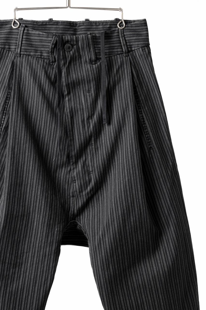 Load image into Gallery viewer, BORIS BIDJAN SABERI DROP CLOTCH WIDE TAPERED PANTS / OBJECT DYED &amp; USED EFFECT &quot;P2.1-F1603D&quot; (USED BLACK)