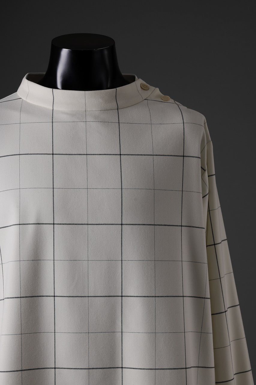 N/07 exclusive MOCK NECK PULLOVER / WINDOWPANE CHECK TR TWILL (IVORY)