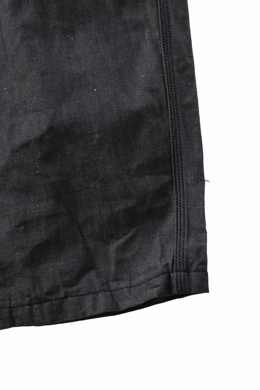 KLASICA "ROCKWELL" LOW CLOTCH APRON WORKER PANTS / 9.7oz COTTON x LINEN CHAMBRAY (GRAY DENIM)